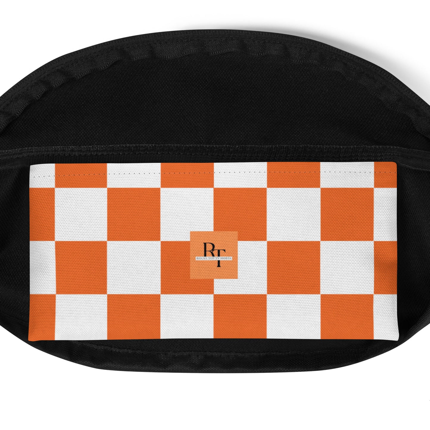 Fanny Pack orange and white checker board