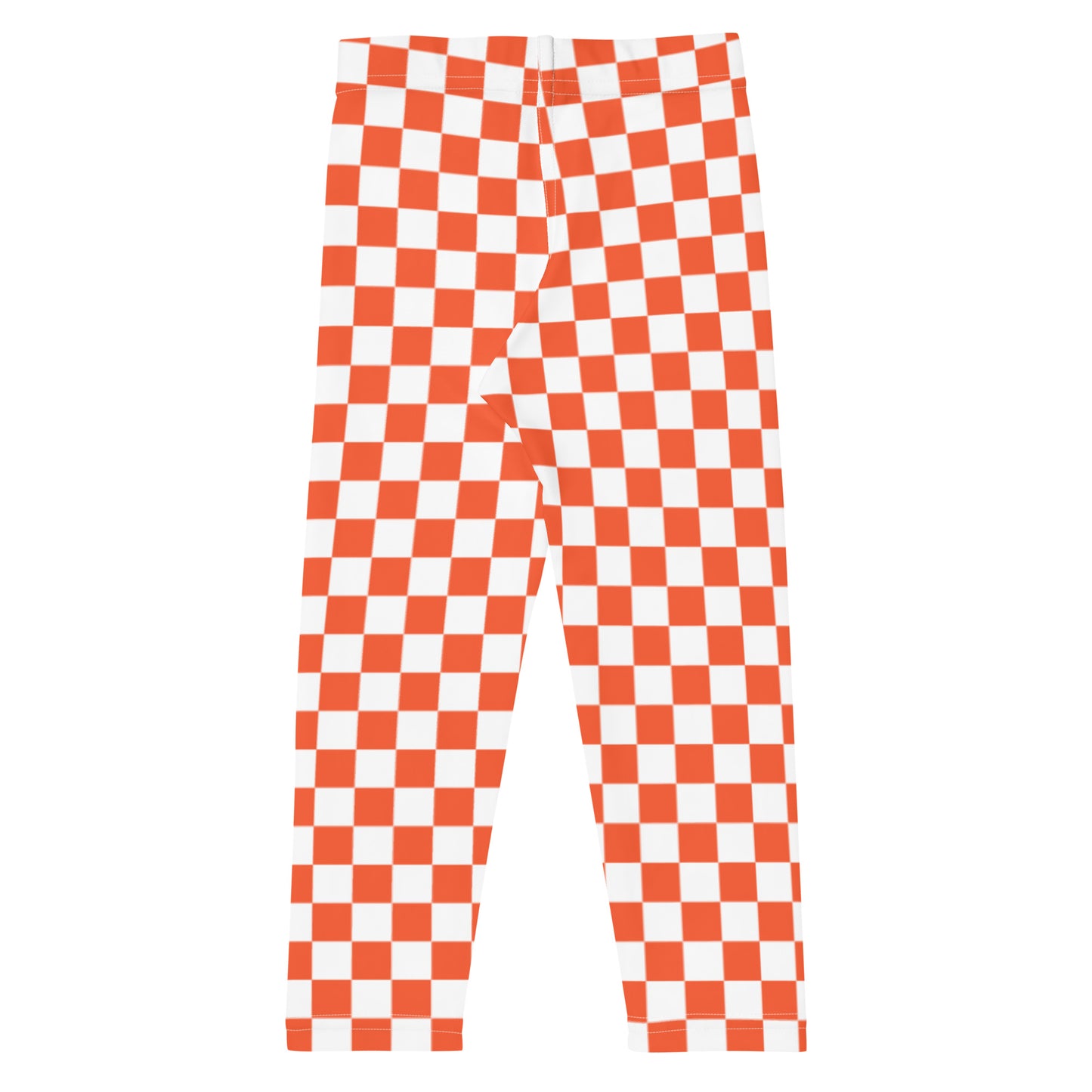 Kid's Leggings ORANGE AND WHITE CHECKER BOARD