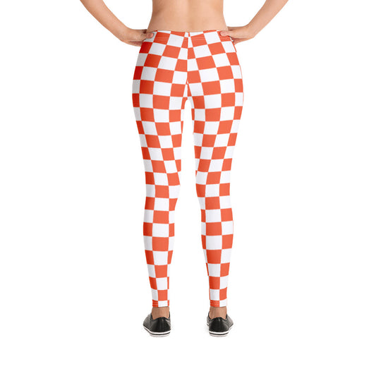 Leggings ORANGE AND WHITE CHECKER BOARD