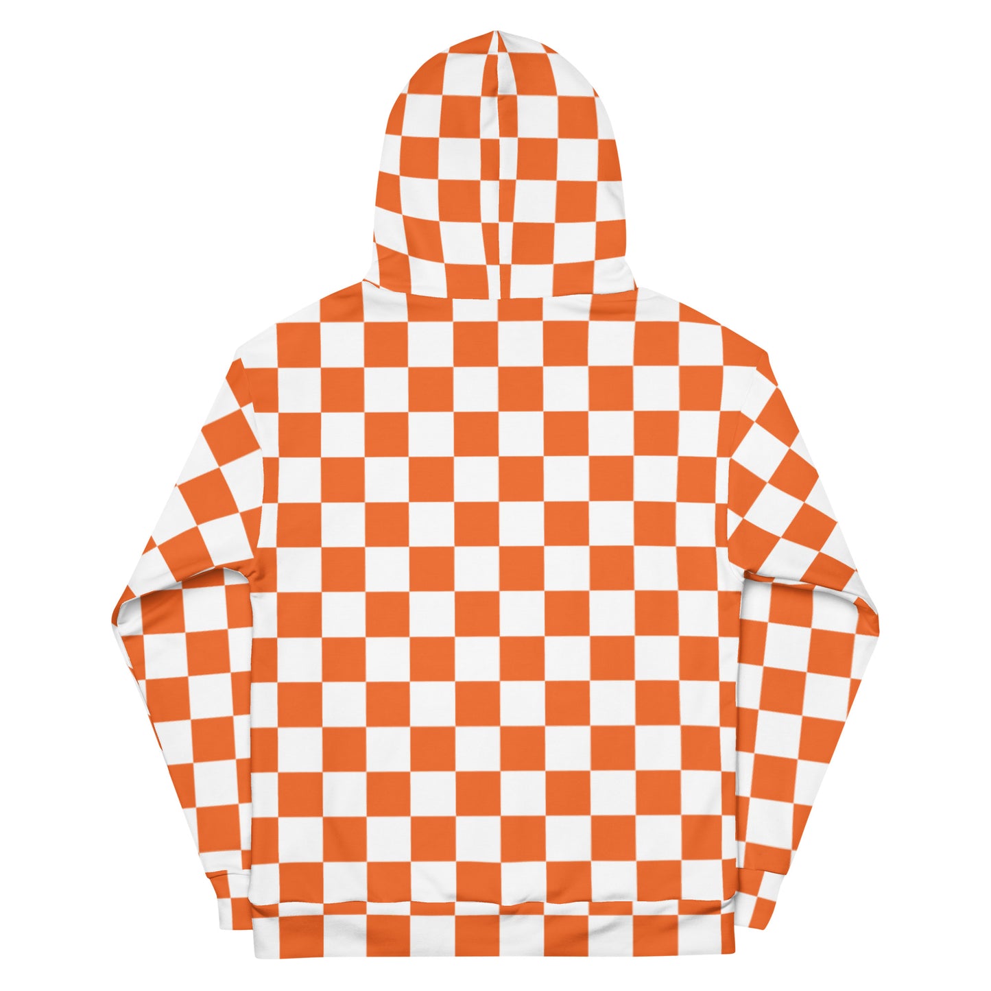 Unisex Hoodie orange and white checker board