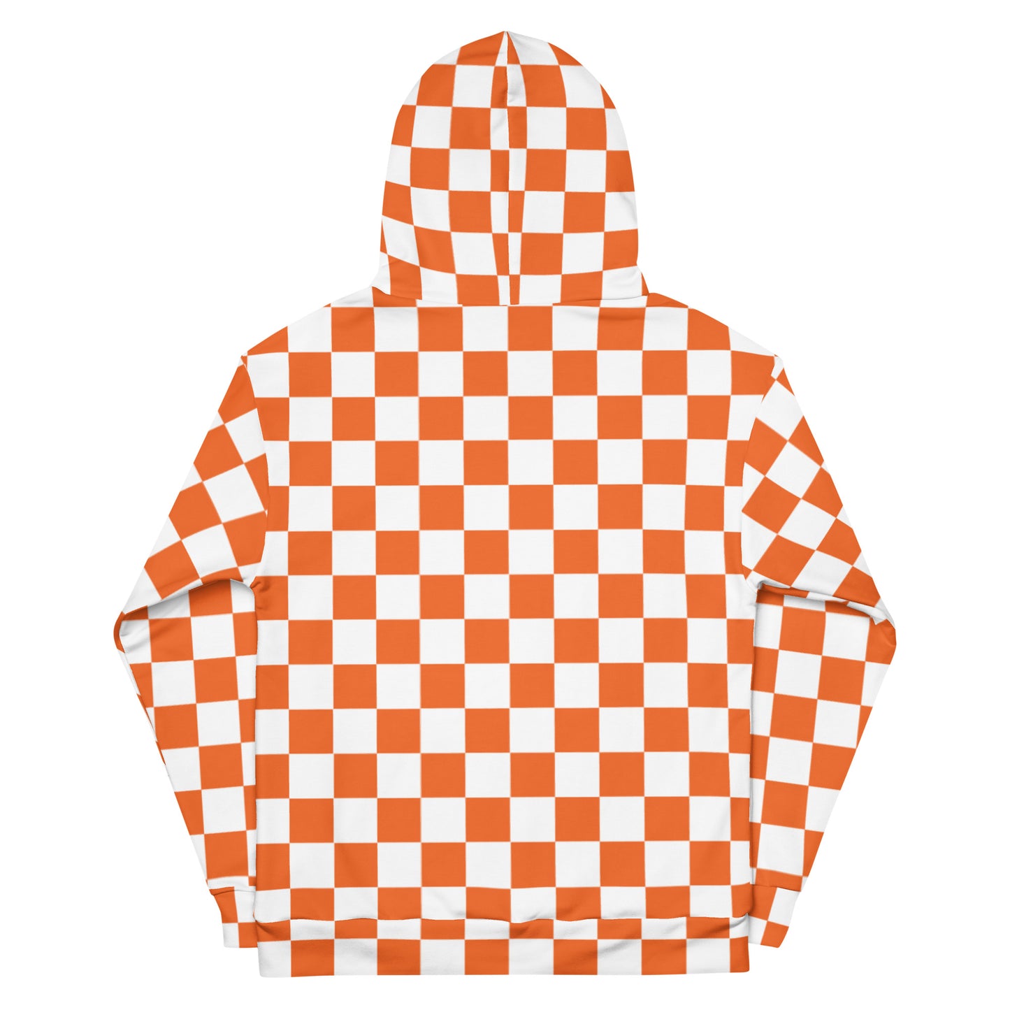 Unisex Hoodie ORANGE & WHITE CHECKER BOARD/ ORANGE POCKET T