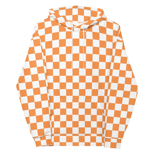 Unisex LIGHT ORANGE CHECKER HOODIE