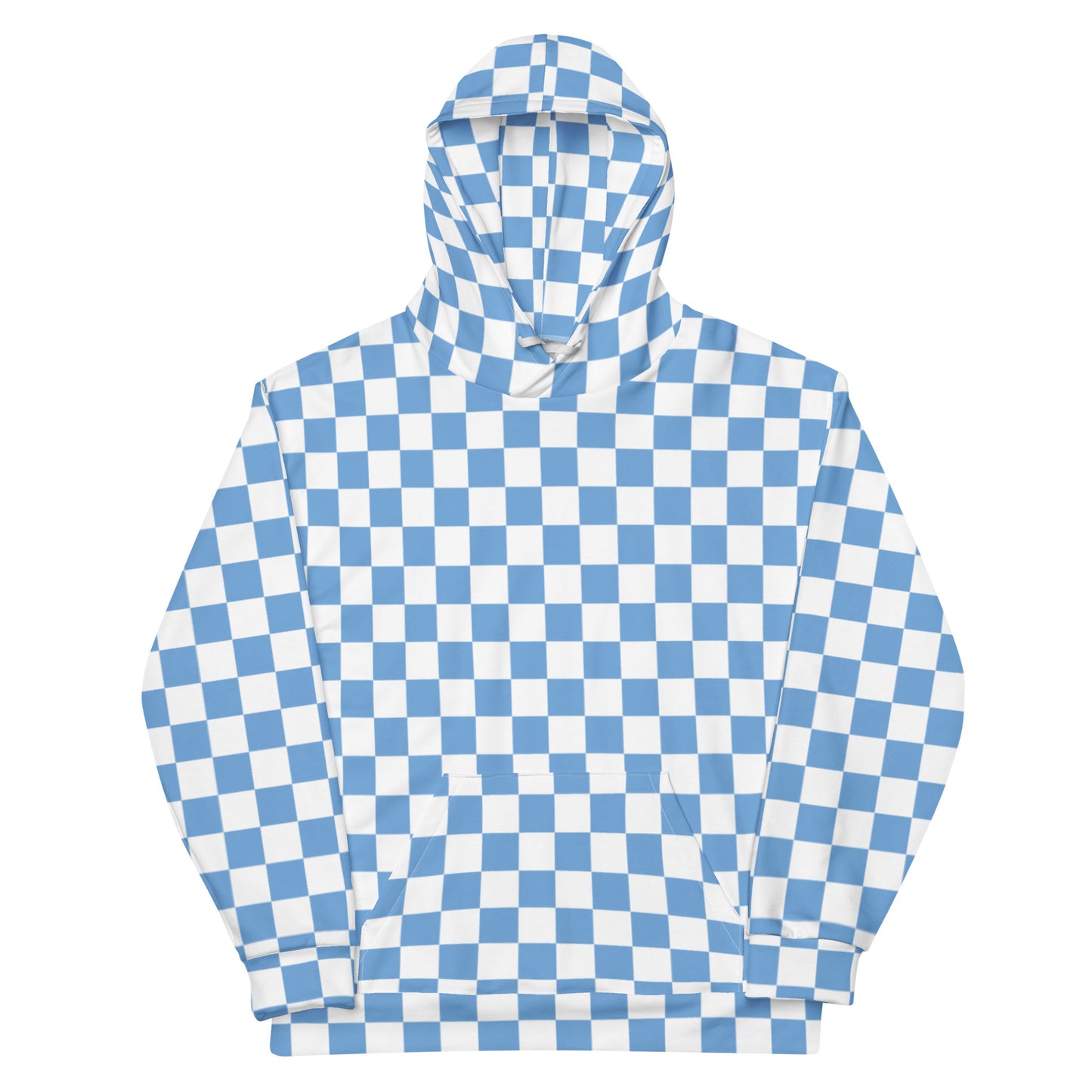 Unisex Hoodie light blue checker board