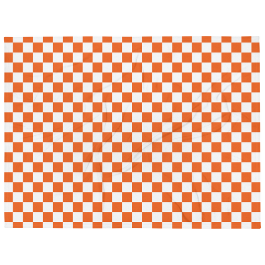 Throw Blanket orange and checker board throw